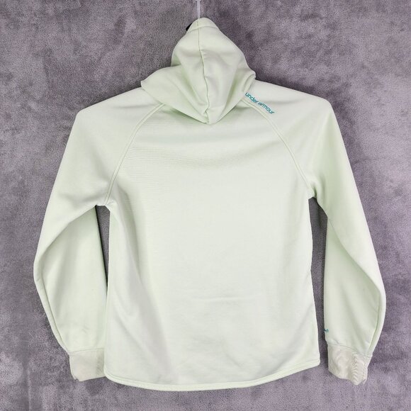 Womens Green Under Armour ColdGear Loose Fit Hoodie Sweatshirt Storm 1 Size M - Picture 9 of 13
